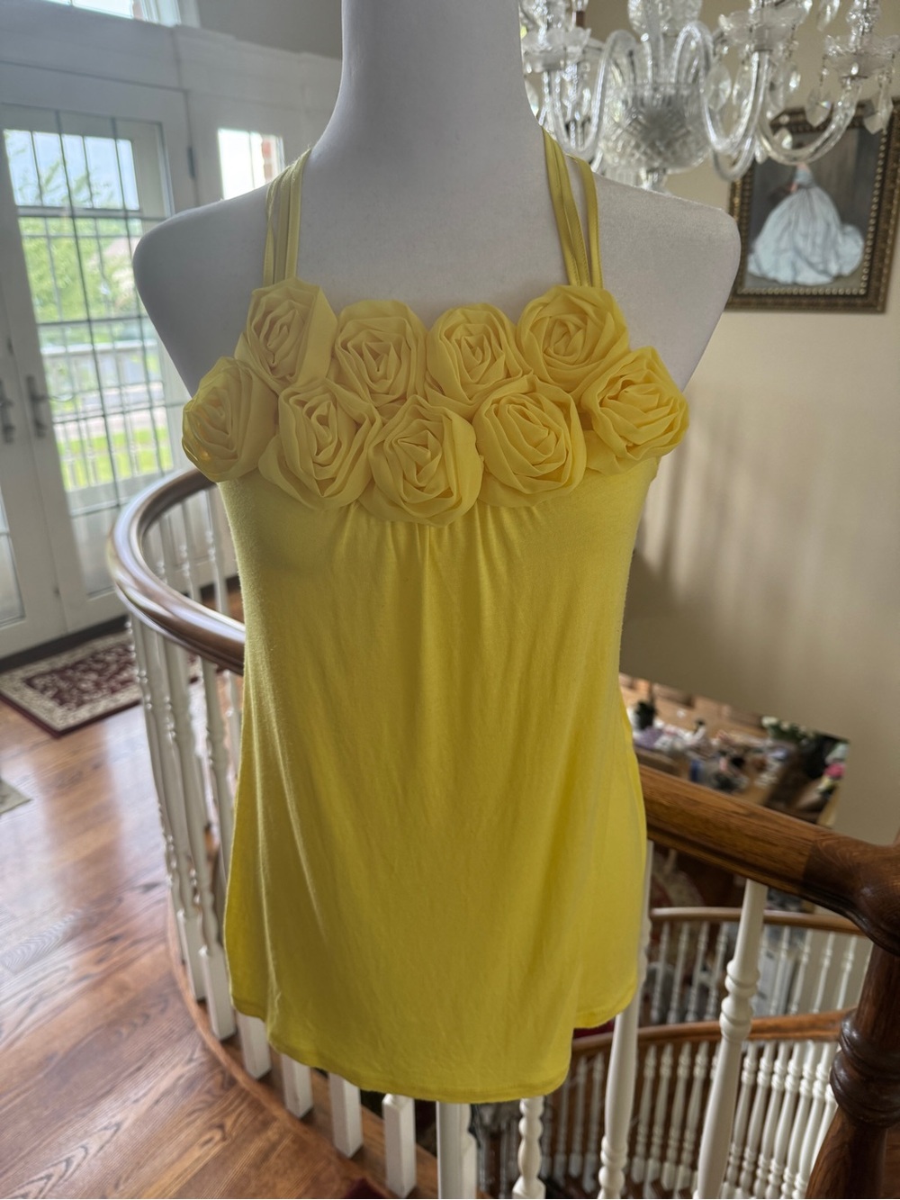 Express Yellow Strappy Halter Tank Top